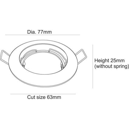 Deko-Light 120018 - Vgradna svetilka RUND 1xGU5,3-MR16/35W/12V sijajni krom