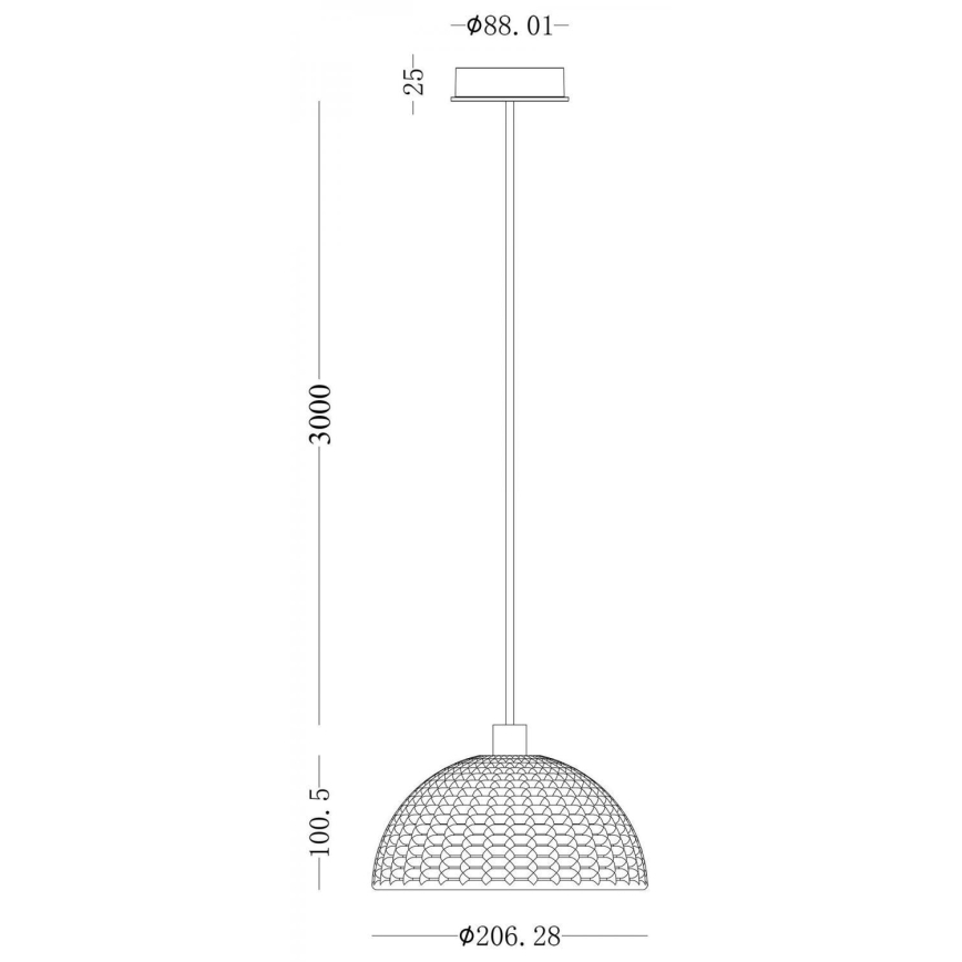 Deko-Light 342142 - Lestenec na vrvici BASKET 1xE27/40W/230V pr. 20 cm