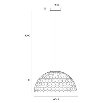 Deko-Light 342143 - Lestenec na vrvici BASKET 1xE27/40W/230V pr. 35 cm