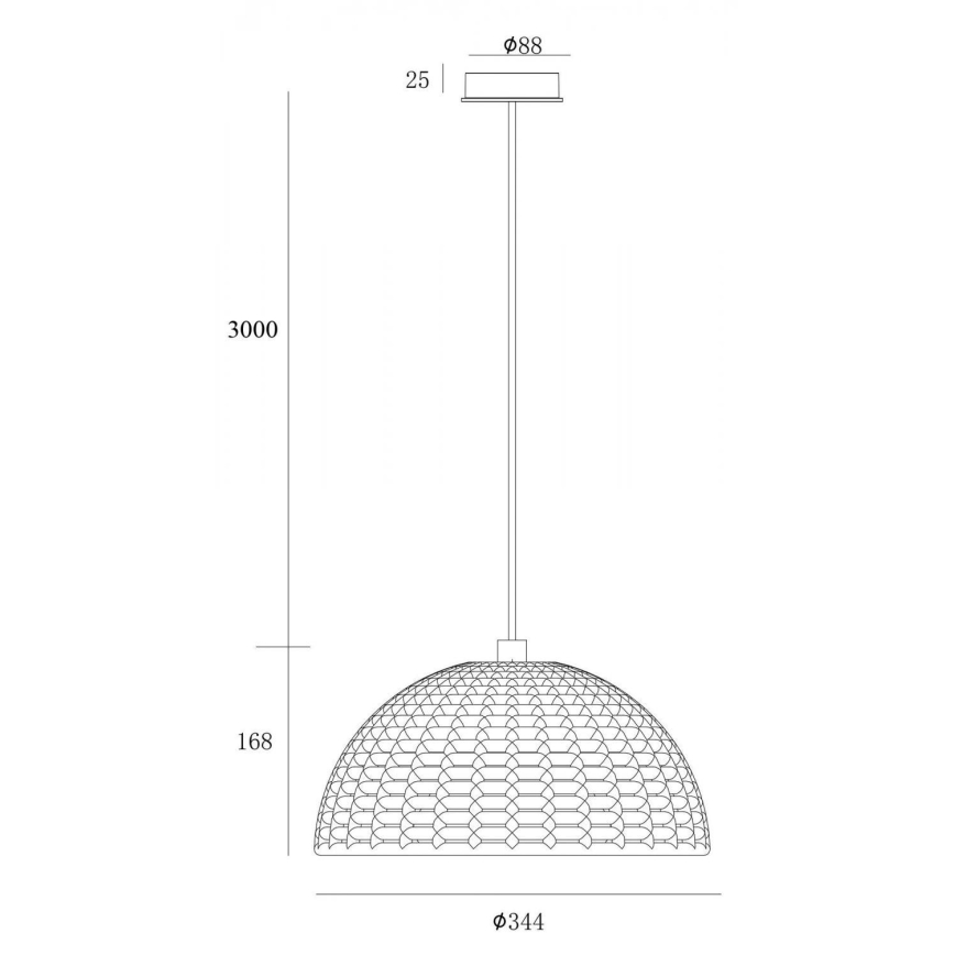 Deko-Light 342143 - Lestenec na vrvici BASKET 1xE27/40W/230V pr. 35 cm
