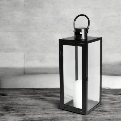 Dekorativna črna lanterna, višina 49 cm