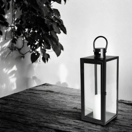 Dekorativna črna lanterna, višina 49 cm