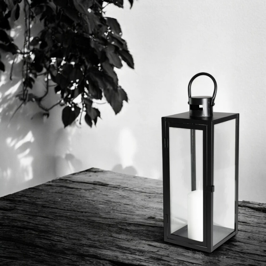 Dekorativna črna lanterna, višina 49 cm
