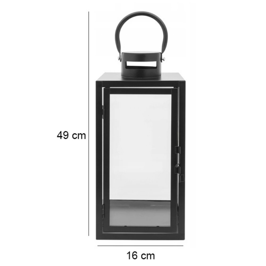 Dekorativna črna lanterna, višina 49 cm