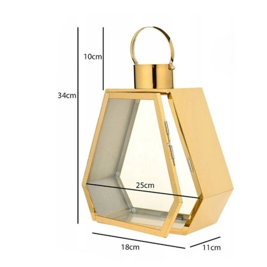 Dekorativna lanterna 34 cm, zlata
