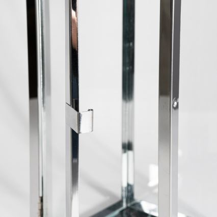 Dekorativna lanterna 38 cm v sijajnem kromu