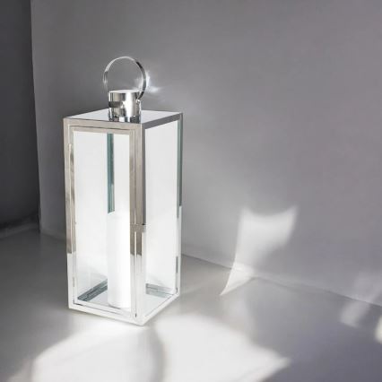 Dekorativna lanterna 49 cm, sijajni krom