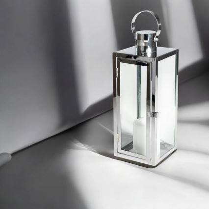 Dekorativna lanterna 49 cm, sijajni krom