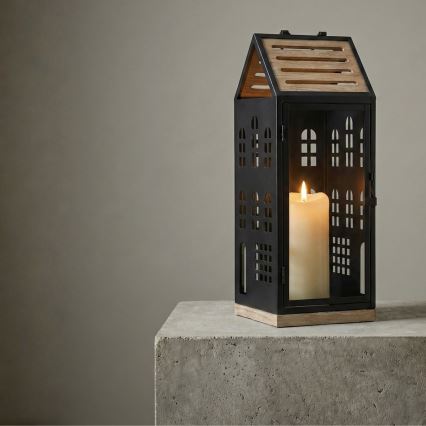 Dekorativna lanterna HOME 47,5 cm črna/bežna