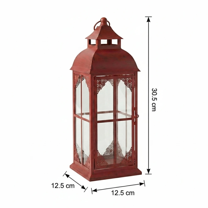 Dekorativna lanterna REDY, 30,5 cm, rdeča