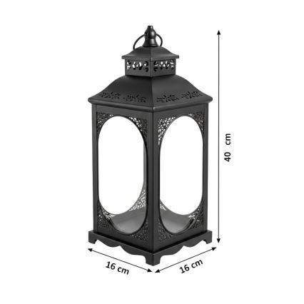 Dekorativna lanterna ROSEHILL, 40 cm, črna