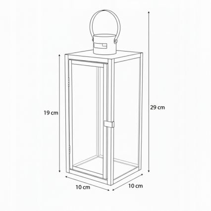 Dekorativna lanterna TOWER 29 cm črna