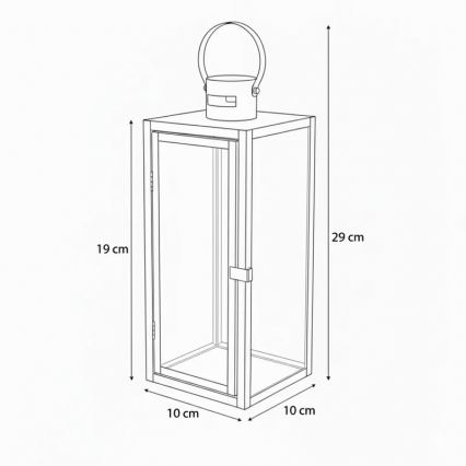 Dekorativna lanterna TOWER 29 cm, zlata