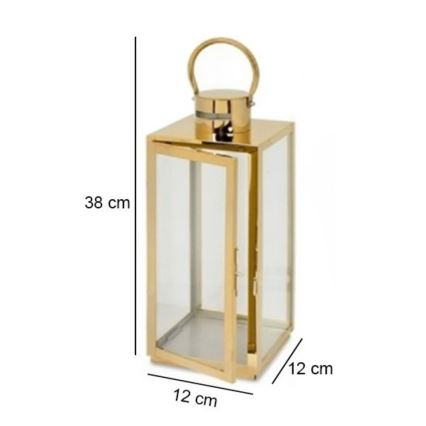 Dekorativna lanterna TOWER 38 cm zlata