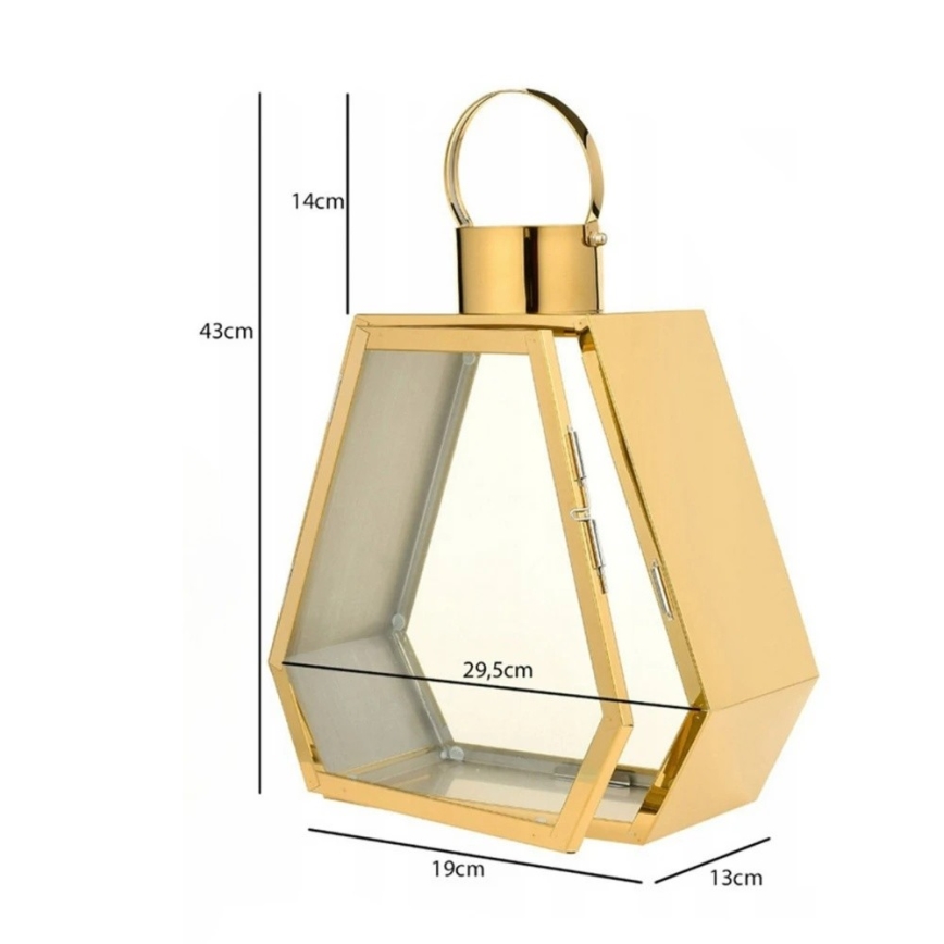 Dekorativna lanterna TOWER 43 cm, zlata