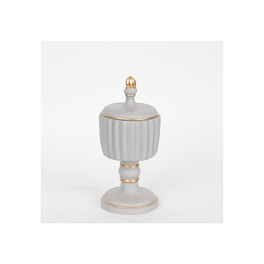 Dekorativna posoda 21x9 cm siva/zlata