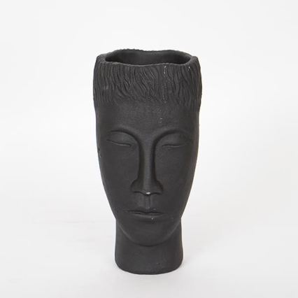 Dekorativna vaza 25x14x12,5 cm črna/cement