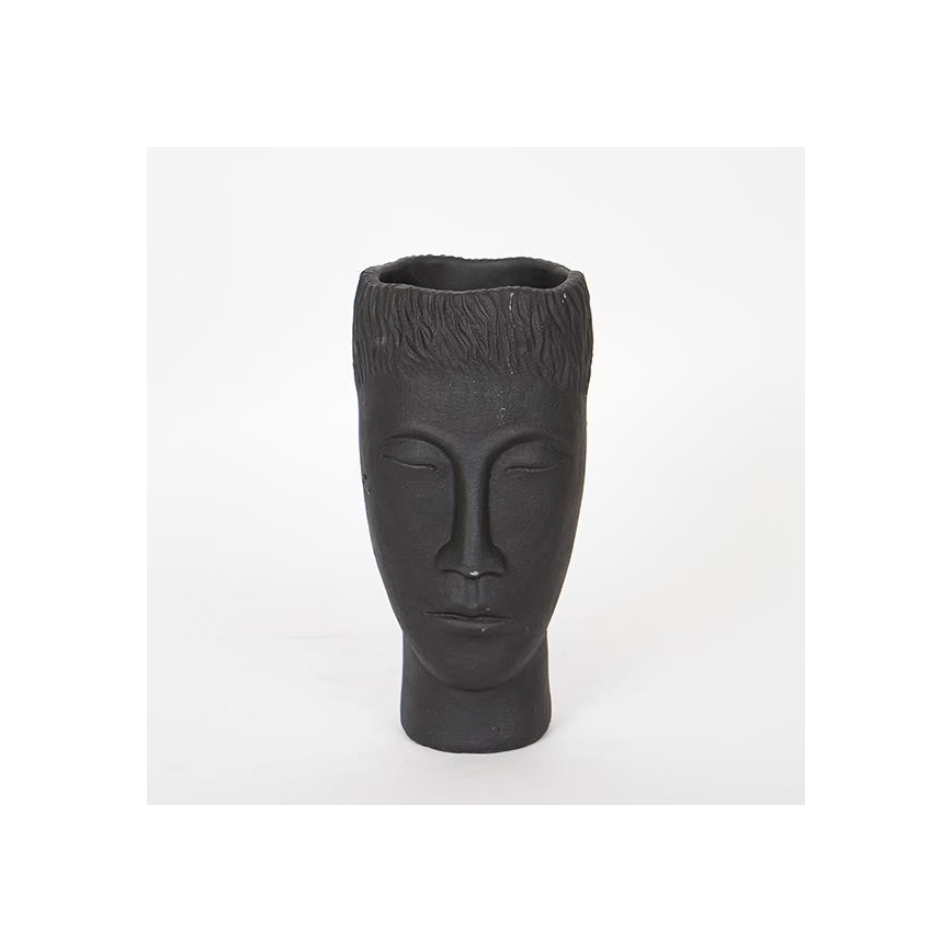 Dekorativna vaza 25x14x12,5 cm črna/cement