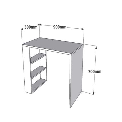 Delovna miza COOL 70x90 cm bela