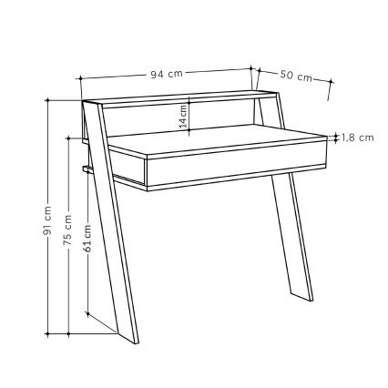 Delovna miza COWORK 91x94 cm antracit