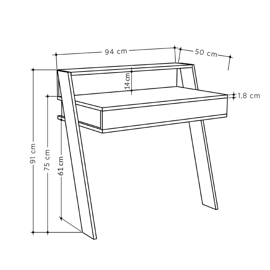 Delovna miza COWORK 91x94 cm antracit