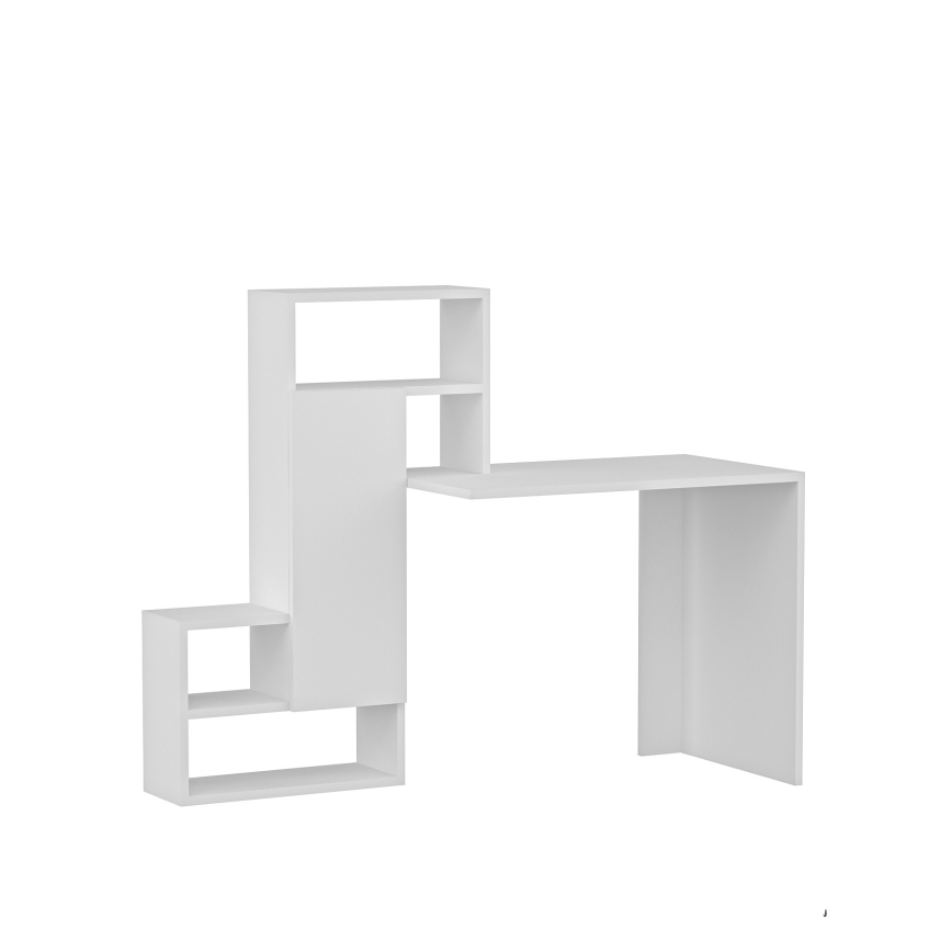 Delovna miza s polico IRMAK 119x138,6 cm bela