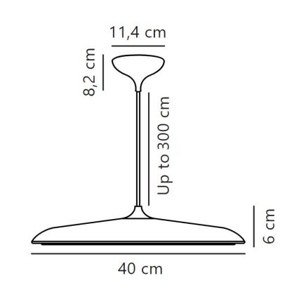 DFTP by Nordlux - LED Zatemnitveni lestenec na vrvici ARTIST LED/24W/230V pr. 40 cm baker