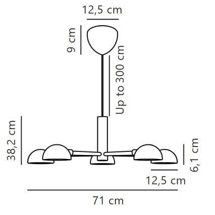 DFTP by Nordlux - Lestenec na vrvici NOMI 5xE14/8W/230V črna