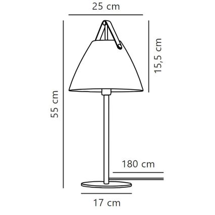 DFTP by Nordlux - Namizna svetilka STRAP 1xE27/40W/230V črna