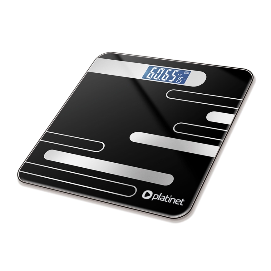 Digitalna osebna tehtnica z LCD zaslonom 2xAAA črna