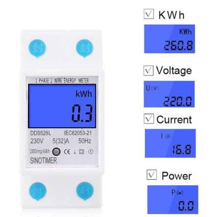 Digitalni enofazni števec električne energije za DIN letev DDS528L