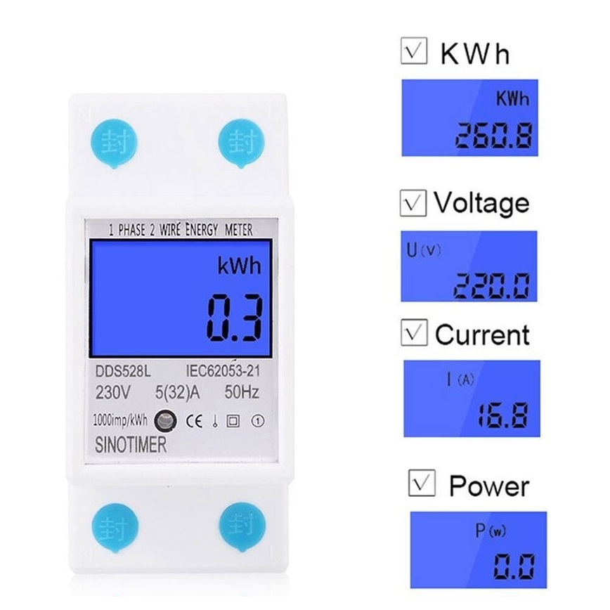 Digitalni enofazni števec električne energije za DIN letev DDS528L