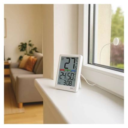 Digitalni termometer s higrometrom 2xAAA bel