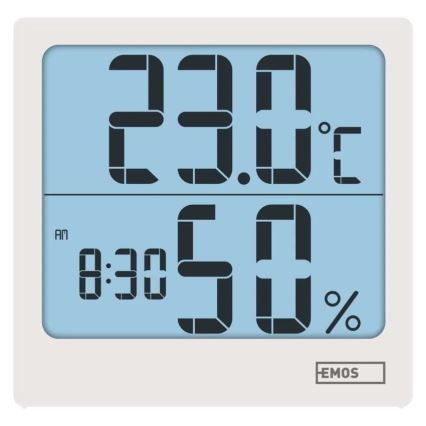 Digitalni termometer z merilnikom vlažnosti 1xAA bela