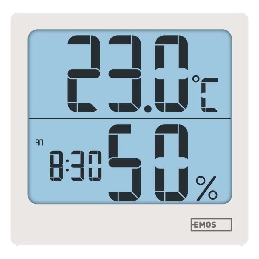 Digitalni termometer z merilnikom vlažnosti 1xAA bela