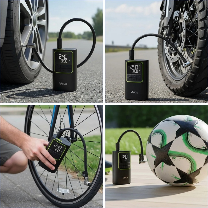 Digitalni žepni kompresor 5V 4000 mAh črn