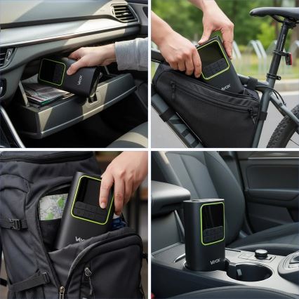 Digitalni žepni kompresor 5V 4000 mAh črn