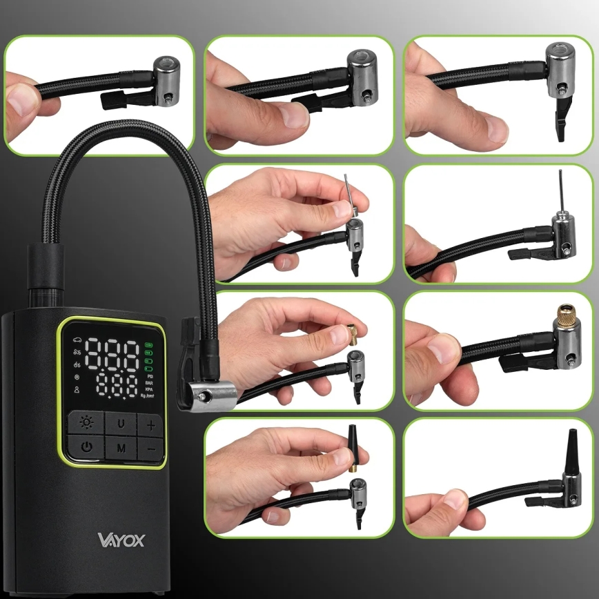 Digitalni žepni kompresor 5V 4000 mAh črn