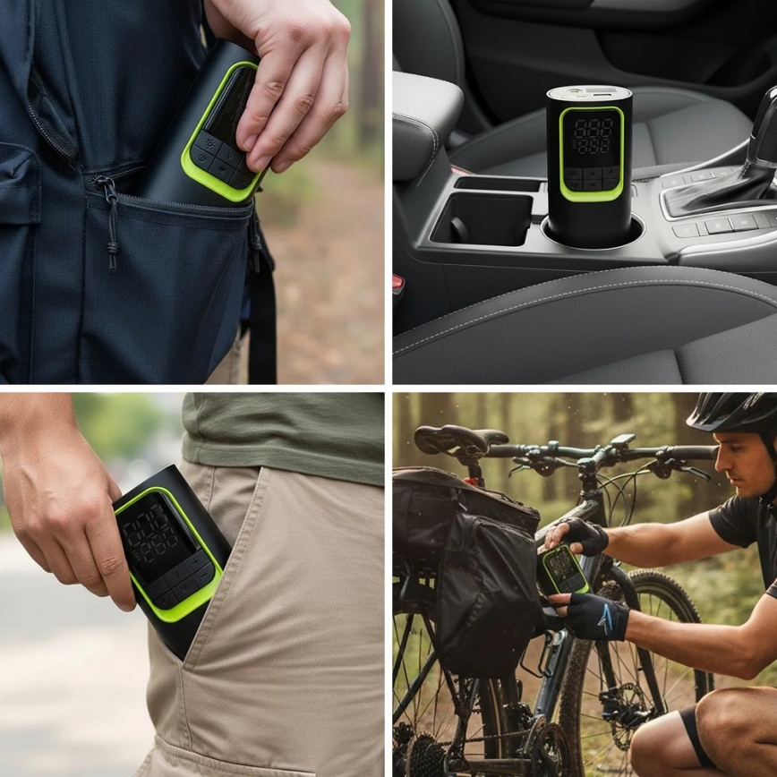 Digitalni žepni kompresor 5V 8000 mAh črn