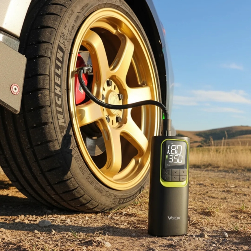 Digitalni žepni kompresor 5V 8000 mAh črn