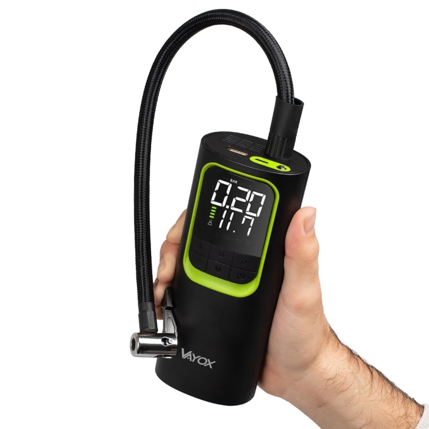 Digitalni žepni kompresor 5V 8000 mAh črn