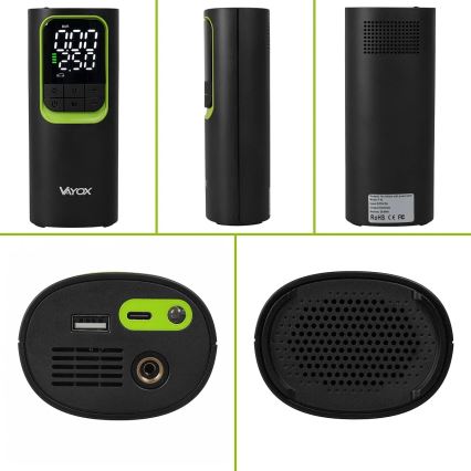 Digitalni žepni kompresor 5V 8000 mAh črn