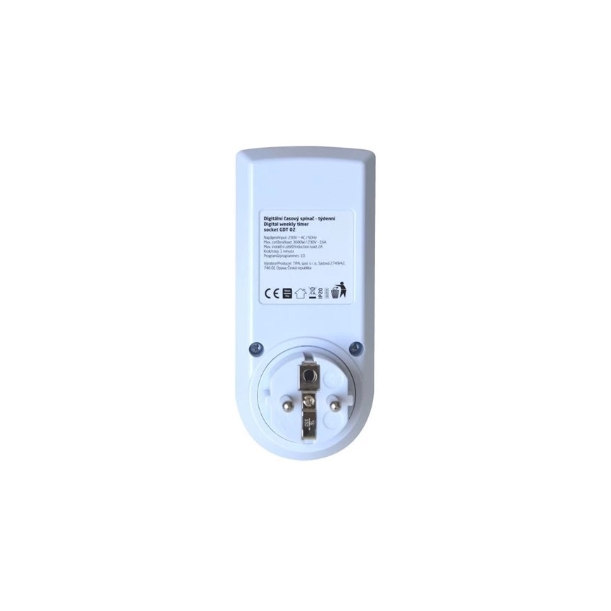Digitalno časovno stikalo tedensko 16A/230V