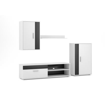 Dnevna stena BRICK bela/črna