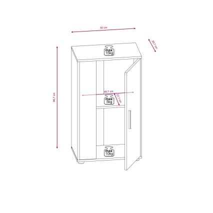 Dnevna stena BRICK bela/črna
