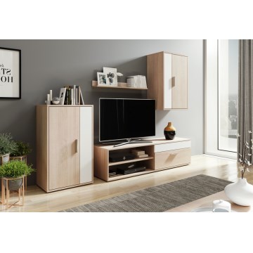 Dnevna stena BRICK, hrast Sonoma/bela