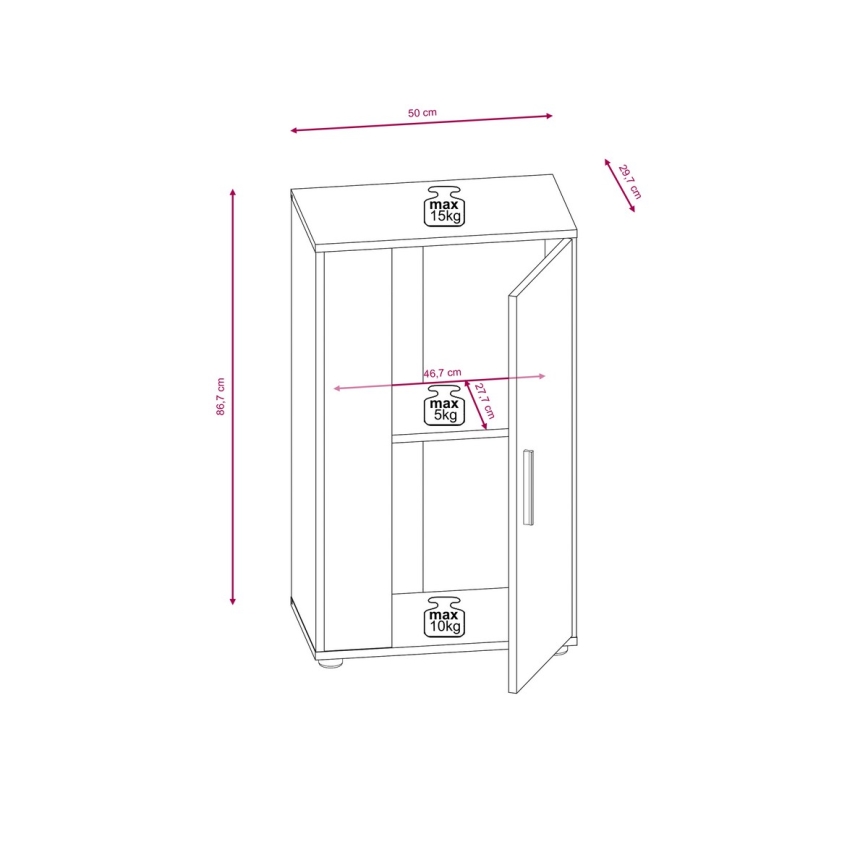 Dnevna stena BRICK, hrast Sonoma/bela