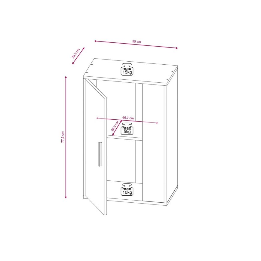 Dnevna stena BRICK, hrast Sonoma/bela