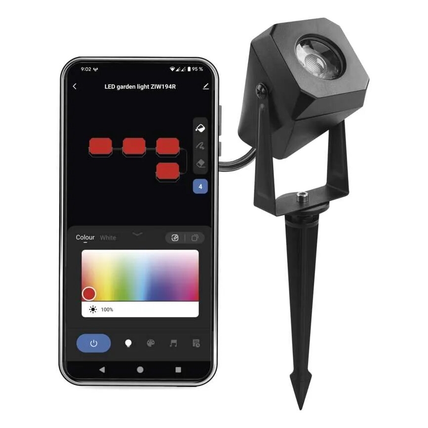 LED RGBIC Zatemnitvena zunanji svetilka GoSmart - dodatek LED/1,5W/230V 3000-6500K IP65 Wi-Fi Tuya