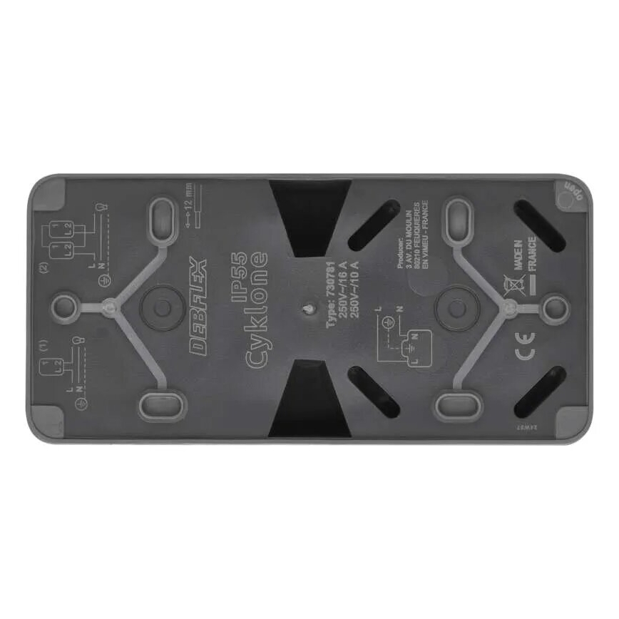 Domače stikalo izmenično z vtičnico 250V/16A IP55